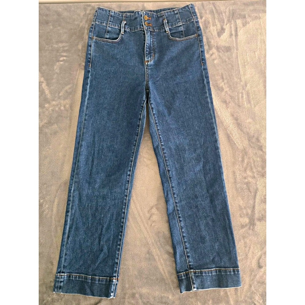 Ann Taylor Women's The Easy Straight Corset-Style High Waistband Jeans Size 8